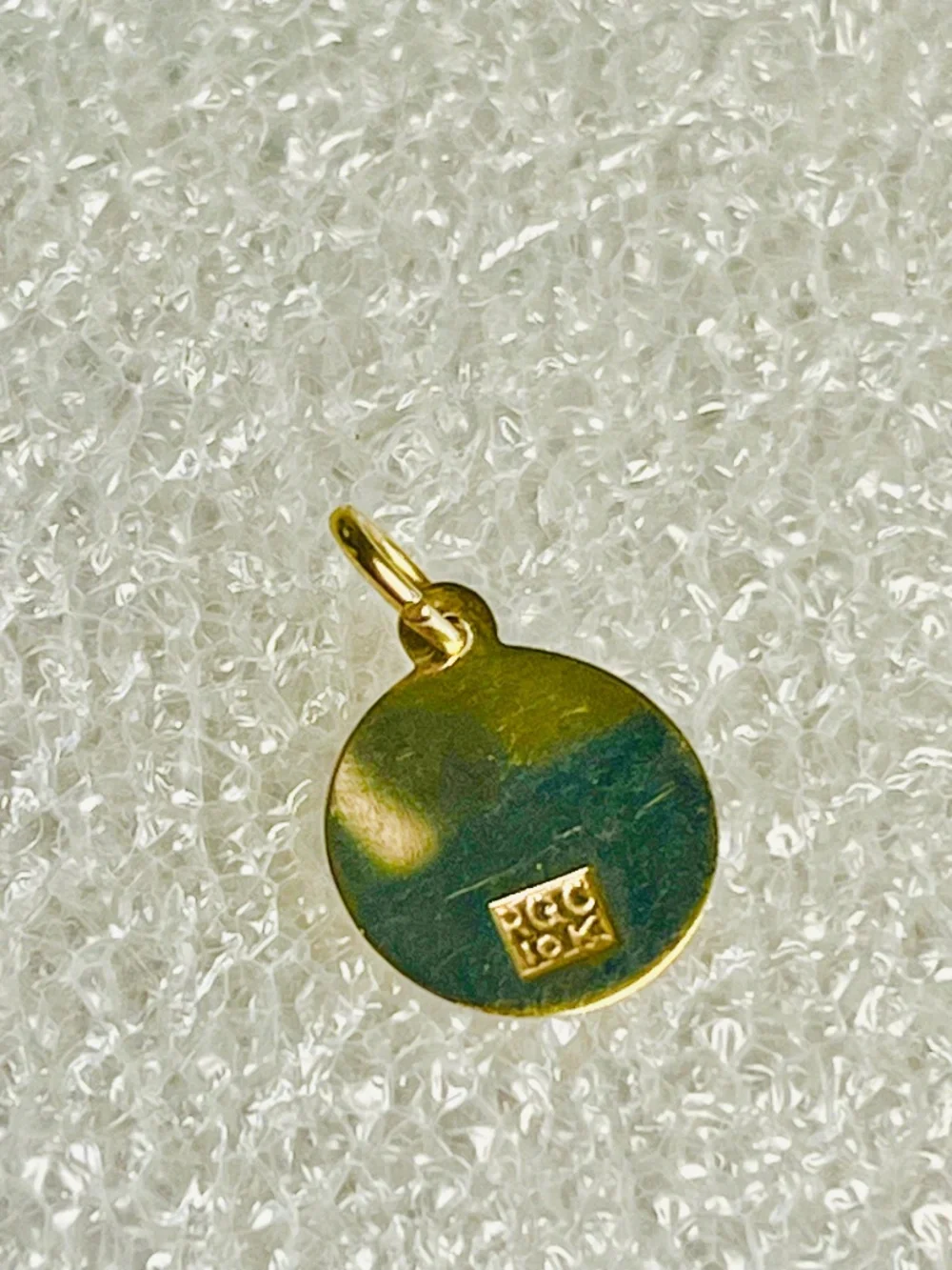 10k Solid Gold Saint Christopher 1/2 Inch Round Pendant Medal
